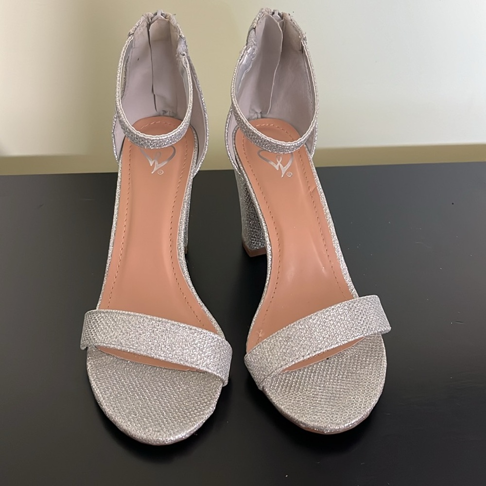 Windsor Shimmer In Rhinestone Block Heels - Picture 8 of 9